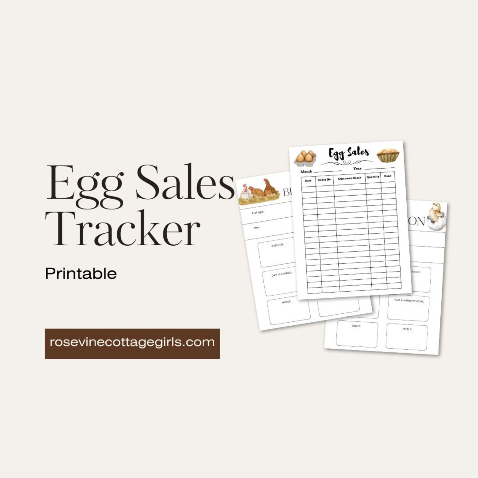 Chicken Tracker Printable Egg Production Log Homestead Printable ...
