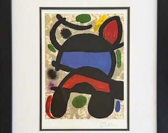 Joan Miró Toute Chose Framed Lithograph Print, Derrière le Miroir No. 186, 1970 Maeght, Gallery Framed