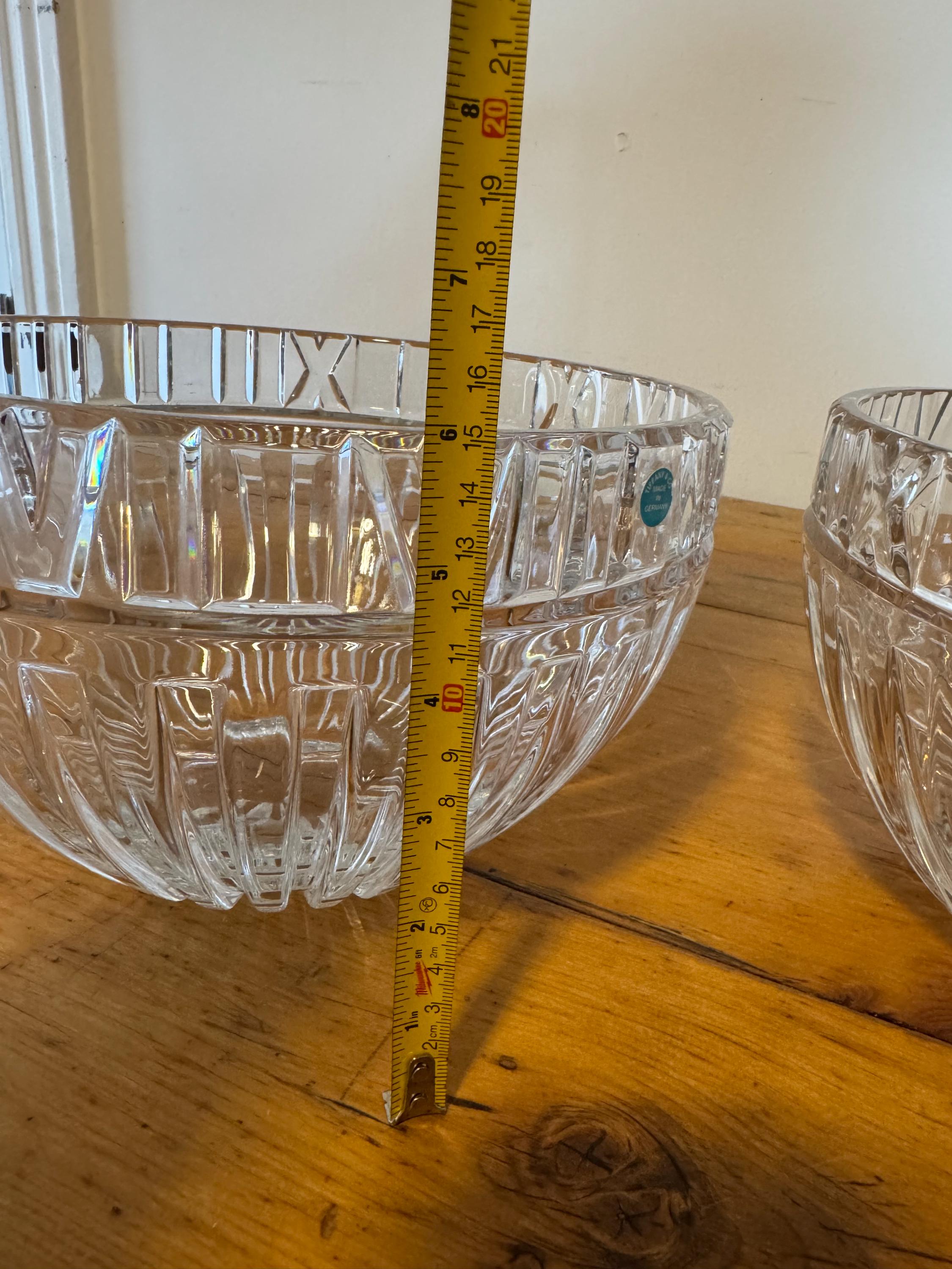 Tiffany & Co. Atlas Crystal Bowls, Set of 2, Made in Germany, 10