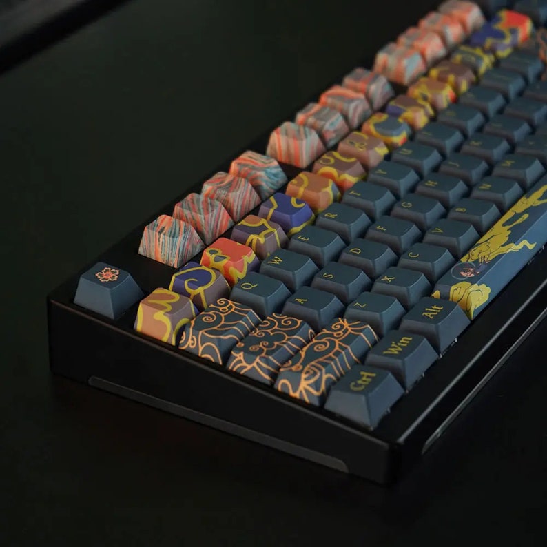 Mural Art Keycaps Custom, Keycaps Set, Artisan Keycap Set, 129 Keys PBT, OEM Profile Keycap