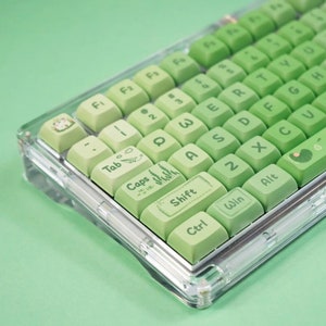 GREEN FROG Artisan Keycaps | Keycaps Set | Custom Keycaps | Pbt Keycaps | XDA Profile Keycap | Cherry Mx Switches | 129 Keys Gaming Keyboard