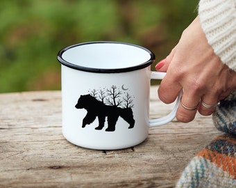 Bear Tree Enamel Camping Mug | Bear Camping Mug | Camping Mug | Wilderness Mug | Camping Gift | Bear Camping Mug | Bear Mug | Wildlife Cup