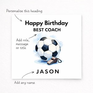 Personalised Football Birthday Card with Custom Age & Colour image 2