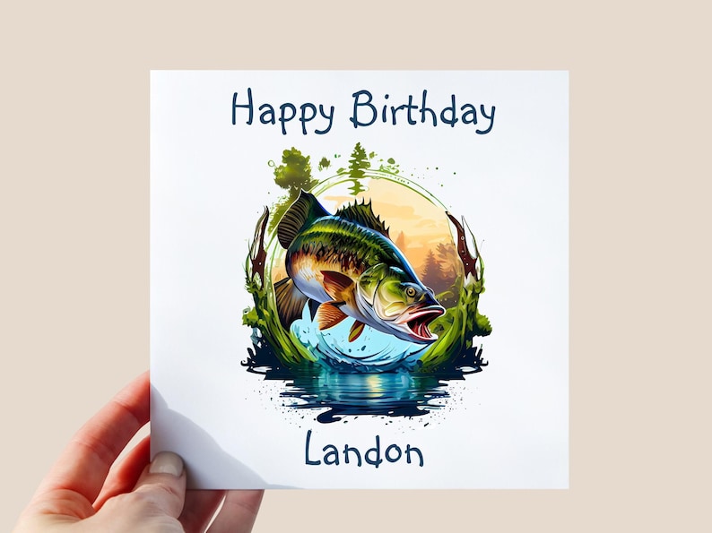 Personalised Fishing Birthday Card for Dad - Etsy UK