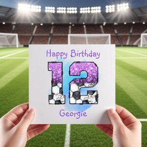 Personalised Football Birthday Card with Custom Age & Colour image 5