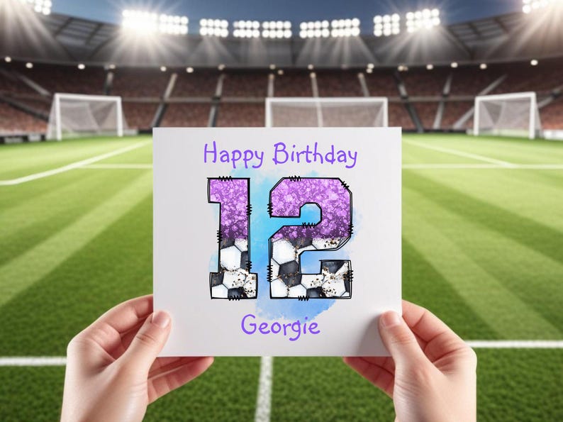 Personalised Football Birthday Card with Custom Age & Colour image 5