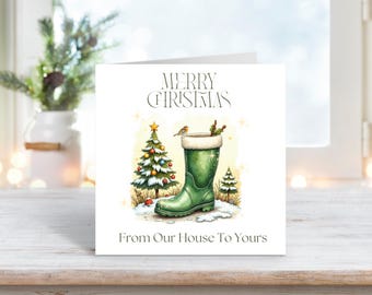 From Our House to Yours Christmas Card - for Neighbours or Family - Etsy UK