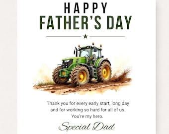 Personalised Farming Father’s Day Card, Tractor Dad Card, Farmer Father’s Day Gift, Dad Birthday Card, Farming Dad Greeting Card