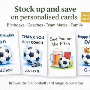 Personalised Football Birthday Card with Custom Age & Colour image 8