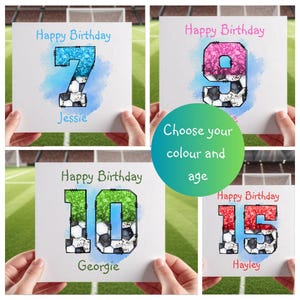 Personalised Football Birthday Card with Custom Age & Colour image 4