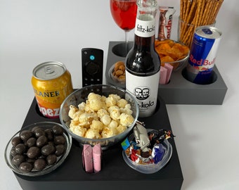 Couchbar mini Snackbar mit 2 Glasschalen | Couch bar | Sofabutler | Serviertablett | Besonderes Geschenk | Snackbox | Couchbar Wein