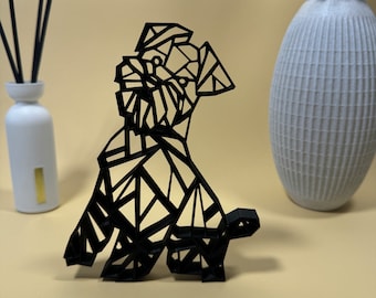 One Line Art - Hundeform | 3D Druck | Moderne Kunst | Minimalistisch | Line Art Deko | Line Art 3d gedruckt | Geschenkidee für Hundebesitzer