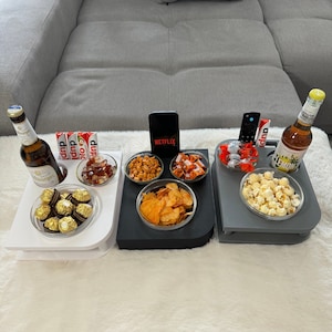 Couchbar mini Snackbar mit 2 Glasschalen | Sofabutler | Serviertablett | Sofatablett | Couch bar | Couchbutler | Couch Tablett | Sofa-Bar