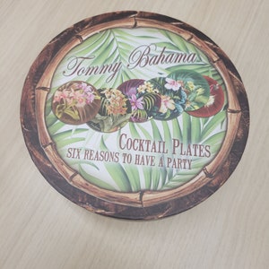 Tommy Bahama Cocktail Plate Set, Mint Condition