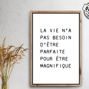Digital poster with inspirational French quote | French positive affirmation | Minimalist wall art | Digital products