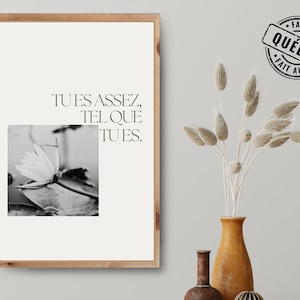 Positive French Poster | French Quote for Wall Decor | Neutral Daily Affirmation Wall Art | Print on Demand