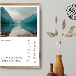 Positive French Poster | French Quote for Wall Decor | Neutral Daily Affirmation Wall Art | Print on Demand