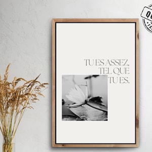 Digital poster with inspiring French quote | French positive affirmation | Minimalist wall art | Digital products