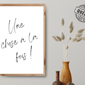Positive French Poster | French Quote for Wall Decor | Neutral Daily Affirmation Wall Art | Print on Demand
