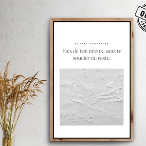 Digital poster with inspiring French quote | French positive affirmation | Minimalist wall art | Digital products