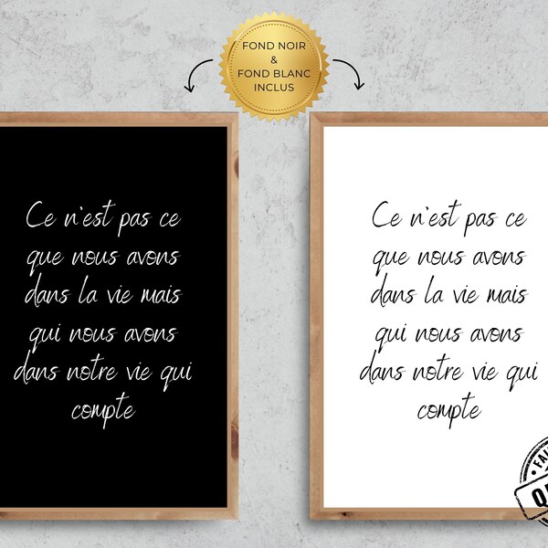 Affiche numérique avec citation française inspirante | Affirmation positive française | Illustration murale minimaliste | Digital products