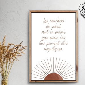 Digital poster with inspiring French quote | French positive affirmation | Minimalist wall art | Digital products