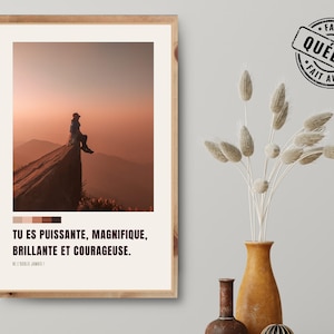 Positive French Poster | French Quote for Wall Decor | Neutral Daily Affirmation Wall Art | Print on Demand
