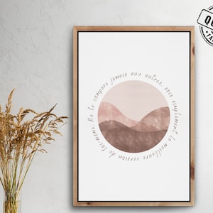 Digital poster with inspiring French quote | French positive affirmation | Minimalist wall art | Digital products
