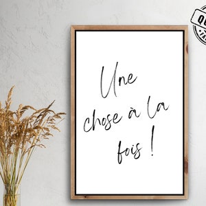 Digital poster with inspiring French quote | French positive affirmation | Minimalist wall art | Digital products