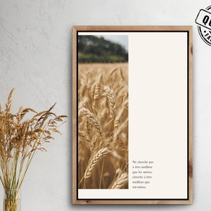 Digital poster with inspiring French quote | French positive affirmation | Minimalist wall art | Digital products