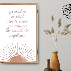 Positive French Poster | French Quote for Wall Decor | Neutral Daily Affirmation Wall Art | Print on Demand