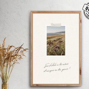 Digital poster with inspiring French quote | French positive affirmation | Minimalist wall art | Digital products