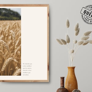 Positive French Poster | French Quote for Wall Decor | Neutral Daily Affirmation Wall Art | Print on Demand