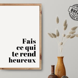 Positive French Poster | French Quote for Wall Decor | Neutral Daily Affirmation Wall Art | Print on Demand
