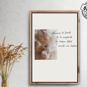 Digital poster with inspiring French quote | French positive affirmation | Minimalist wall art | Digital products