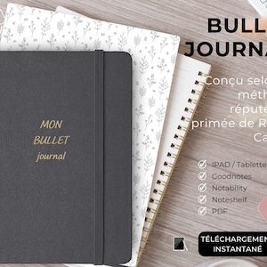 マインドフルネスを実践するフランス語のバレットジャーナル (Bujo) |デジタルバレットジャーナル |日付のないプランナー |ノート