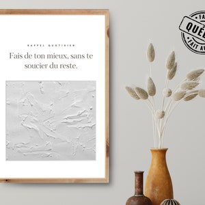 Positive French Poster | French Quote for Wall Decor | Neutral Daily Affirmation Wall Art | Print on Demand