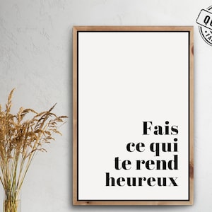 Digital poster with inspiring French quote | French positive affirmation | Minimalist wall art | Digital products