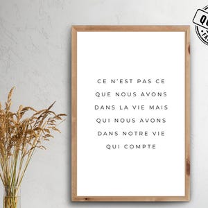 Digital poster with inspiring French quote | French positive affirmation | Minimalist wall art | Digital products