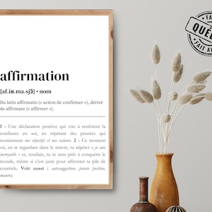 Positive French Poster | French Quote for Wall Decor | Neutral Daily Affirmation Wall Art | Print on Demand