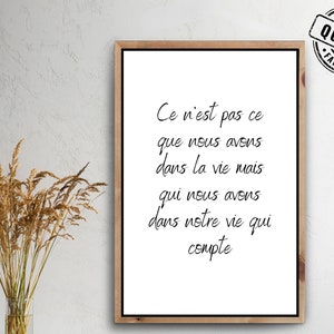 Affiche numérique avec citation française inspirante | Affirmation positive française | Illustration murale minimaliste | Digital products