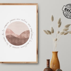 Positive French Poster | French Quote for Wall Decor | Neutral Daily Affirmation Wall Art | Print on Demand
