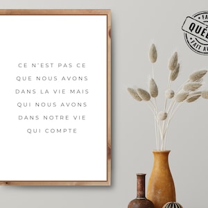 Positive French Poster | French Quote for Wall Decor | Neutral Daily Affirmation Wall Art | Print on Demand