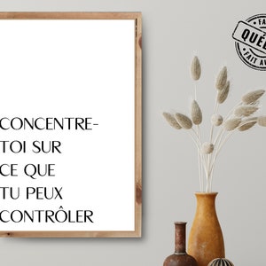 Positive French Poster | French Quote for Wall Decor | Neutral Daily Affirmation Wall Art | Print on Demand