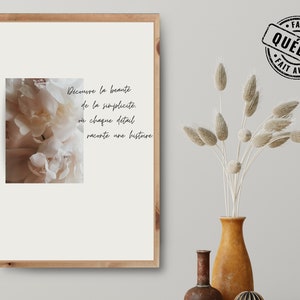 Positive French Poster | French Quote for Wall Decor | Neutral Daily Affirmation Wall Art | Print on Demand