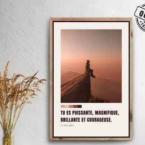 Digital poster with inspiring French quote | French positive affirmation | Minimalist wall art | Digital products