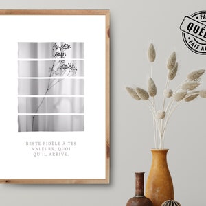 Positive French Poster | French Quote for Wall Decor | Neutral Daily Affirmation Wall Art | Print on Demand