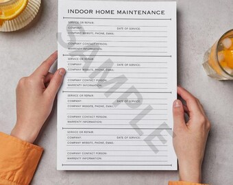 Indoor Home Wartung druckbare Blatt