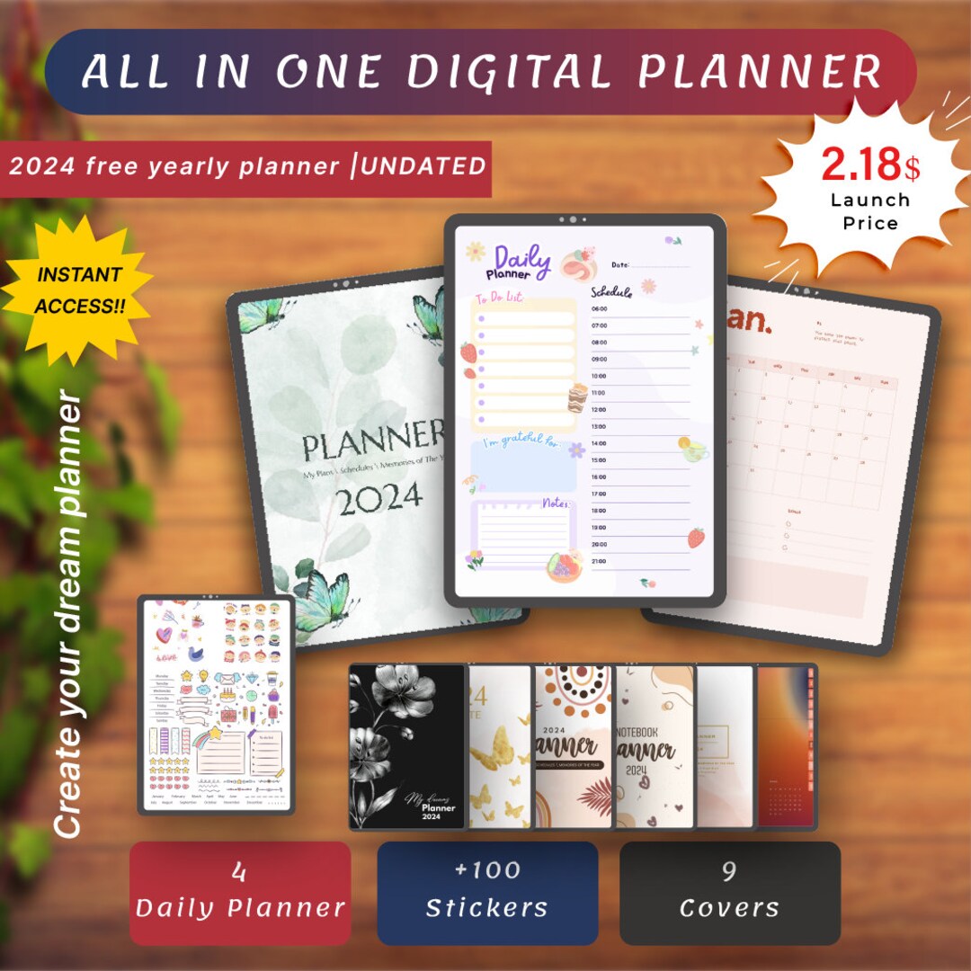 Effortless Elegance Digital Planner, Yearly, Monthly & Weekly Planner