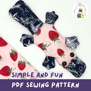 Platypus Plush Sewing Pattern Simple Weighted Stuffed Animal Fidget Toy Sensory Gift For Adult Sewing Pattern Unique Animal Stuffie Template